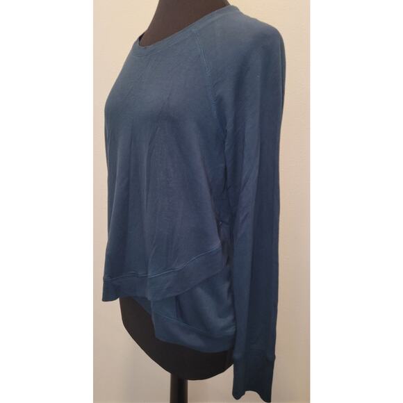 Active Life Womens Abyss Blue-Green Hi-Low Crossover Hem Pullover Sweater NWT L - Picture 2 of 8